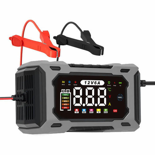 12V/24V Smart Battery Charger, Maintainer & Trickle Charger for Lifepo4, Lead Acid Batteries for Motorcycle Car Truck Lawnmower Boat Car Battery Charger, Automatically Stops When Fully Charged