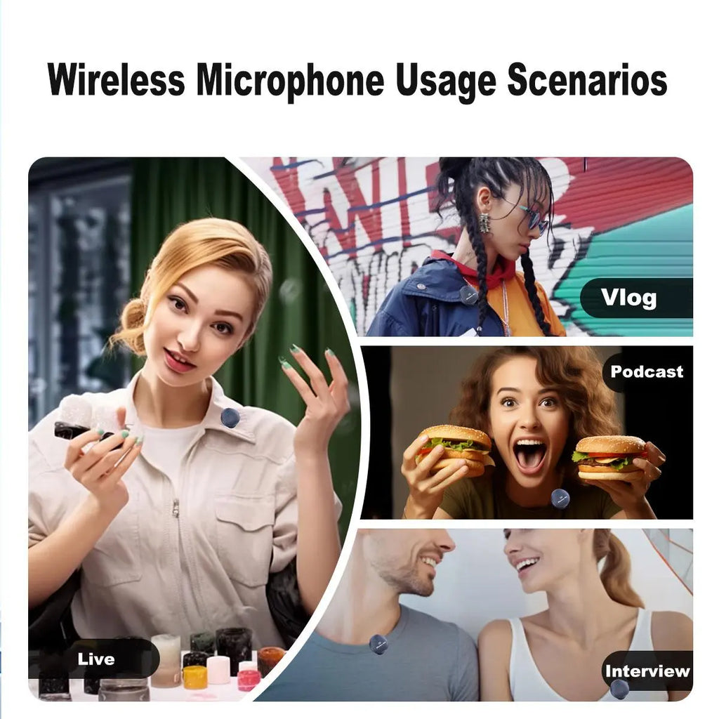 Wireless Lavalier Microphone with Digital Display Charging Case, Mini Clip-On Lapel Microphone for Video Recording, Teaching, Interviews, Podcasts and Live Streaming