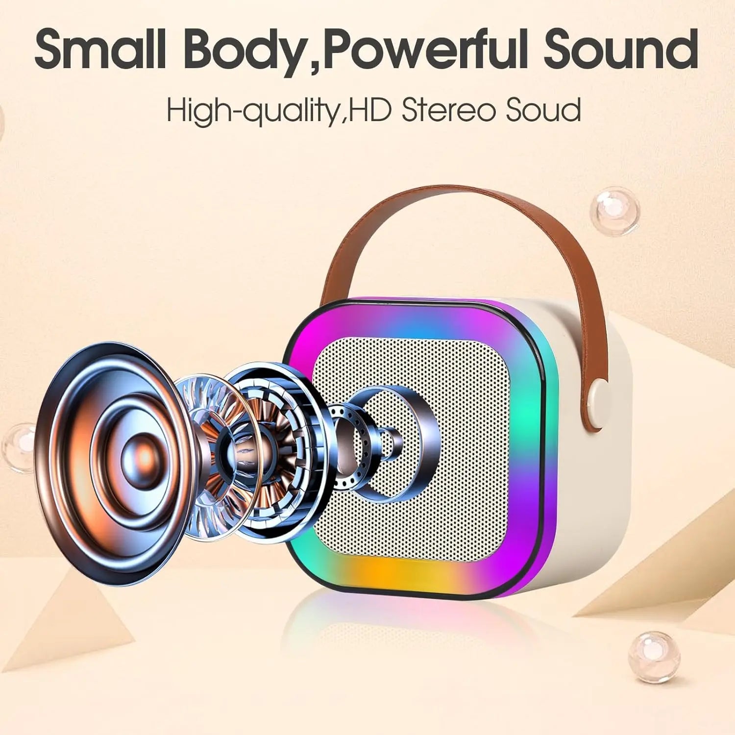 Mini Karaoke Machine with Microphone Sound System, Portable Karaoke Machine with 2 Wireless Microphones, Birthday Gifts for Girls and Children Aged 4-12, Family Gatherings,Tiktokshopbacktoschool