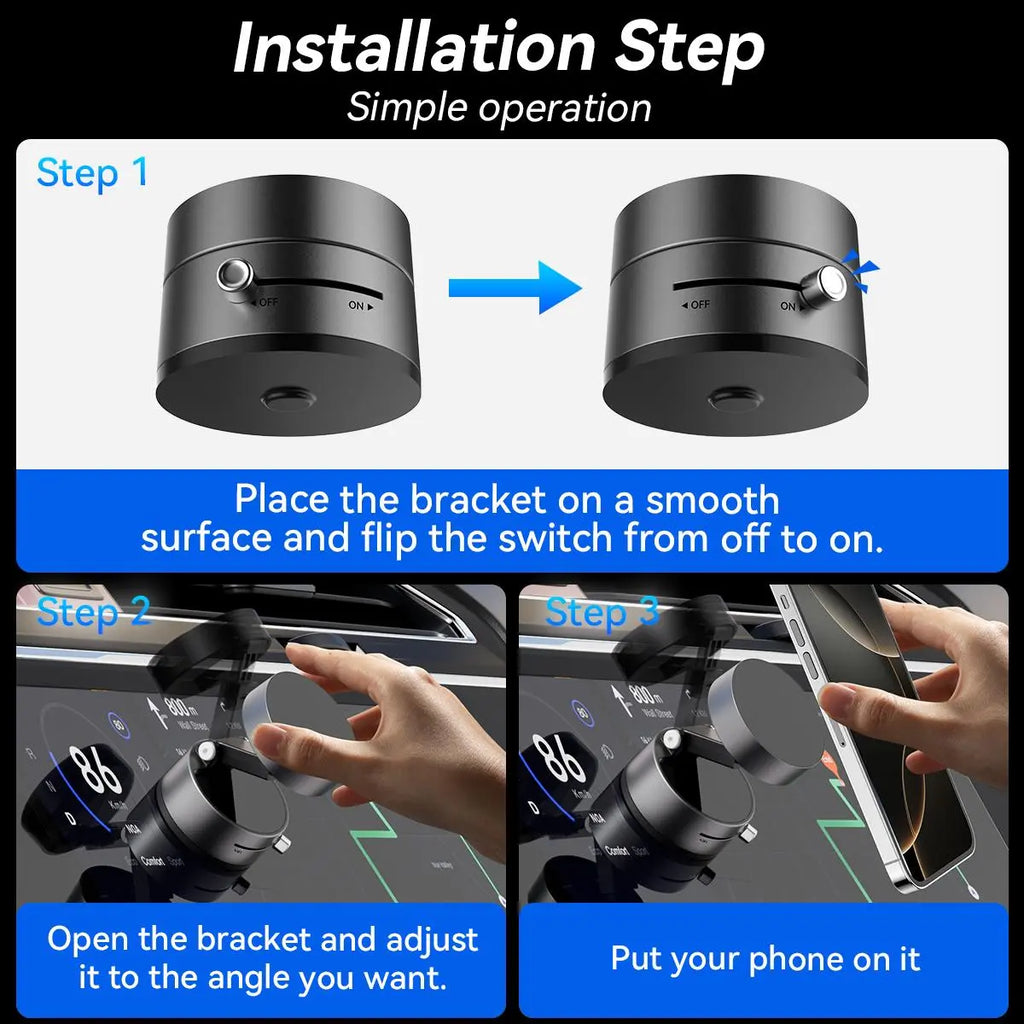 Vacuum Magnetic Suction Phone Holder,Xo Upgraded 360° Adjustable Suction Cup Car Phone Mount,Hands-Free Cell Phone Holder for Car/Gym/Mirror/Smooth Surface,Compatible with Iphone 17/16/15/14/13/12 Series