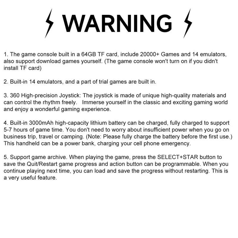 SF3000 Retro Handheld Game Console 4.5 Inch IPS Screen 3000Mah Battery 14 Emulators 20000+ Games Portable Gaming System for Boy Gift - Compact Card Controller Multi-Emulator Support Built-In Memory