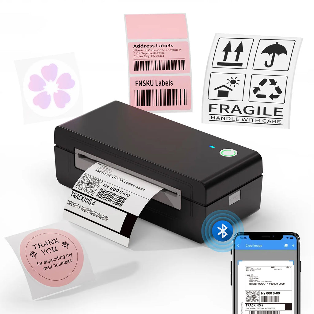JADENS Shipping Label Printer,Bluetooth Wireless Thermal Label Printer, Compatible with Ios, Android, Windows, Mac, Chromebook, Widely Used for Etsy, Ebay, Shopify, Usps-Summervibes
