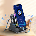 PUTARE Wireless Induction Audio Speaker Stand, 5In1 Cellphone Holder, 3500Mah Rechargeable Emergency Power Bank,360° Adjustable Mobile Tablet Stand with Colorful Ambient Light Gifts for Men Women Fathersdaygift Summervibes
