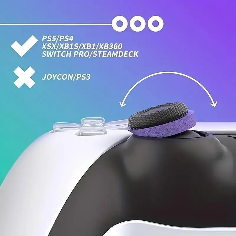 Precision Rings Thumbsticks Aim Boost Kit for Playstation 5 (PS5) Controllers Accessories | Purple-Black Thumbsticks | Silicione Rubber 6 Pcs Precision Rings Joystick Ps5 Joystick Fps Thumbsticks Player Controller