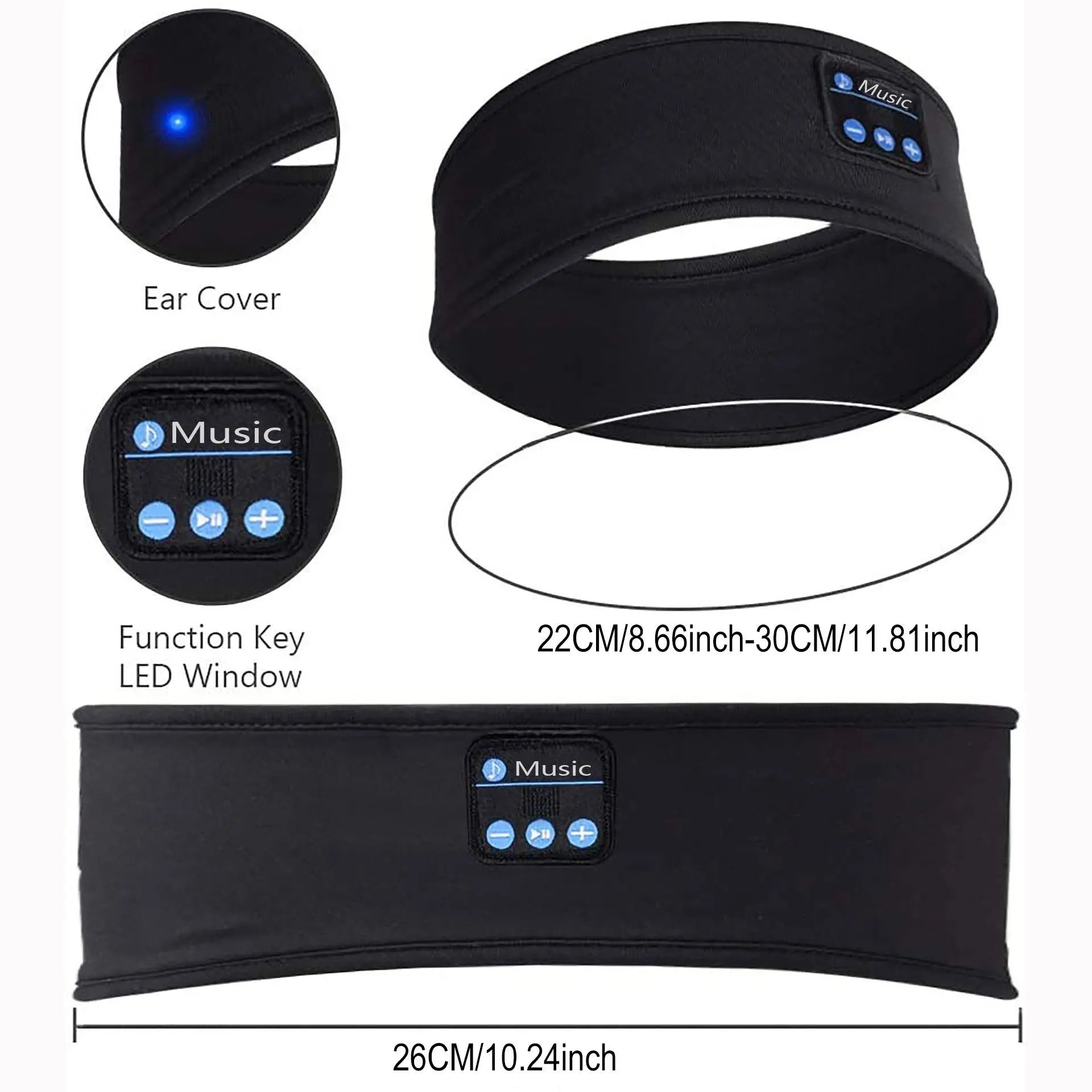 Breathable Wireless Sleep Headphone, Sports Headband Wireless Music Headphones with Comfortable Elastic Design, Universal Hi-Fi Sound Quality Sleep Headphone, Wireless Audio Headphones #GLOBAL PICKS