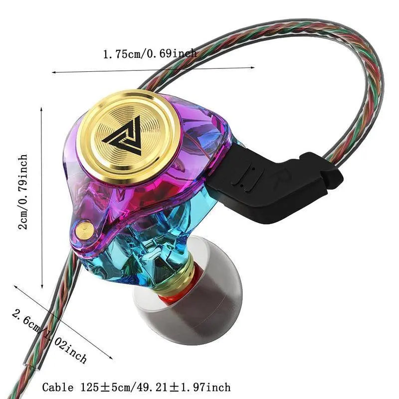 QKZ AK3 Portable Wired In-Ear Earphone, Wired Headphones with Mic, Hifi Subwoofer Noise Cancelling Wired Earphones for Game Sports, 3D Stereo Sound Headphones for Gym & Sports & Game, Headphones 8D Audio, Electronic Audio Earbud In-Ear Monitor Hifi Heavy