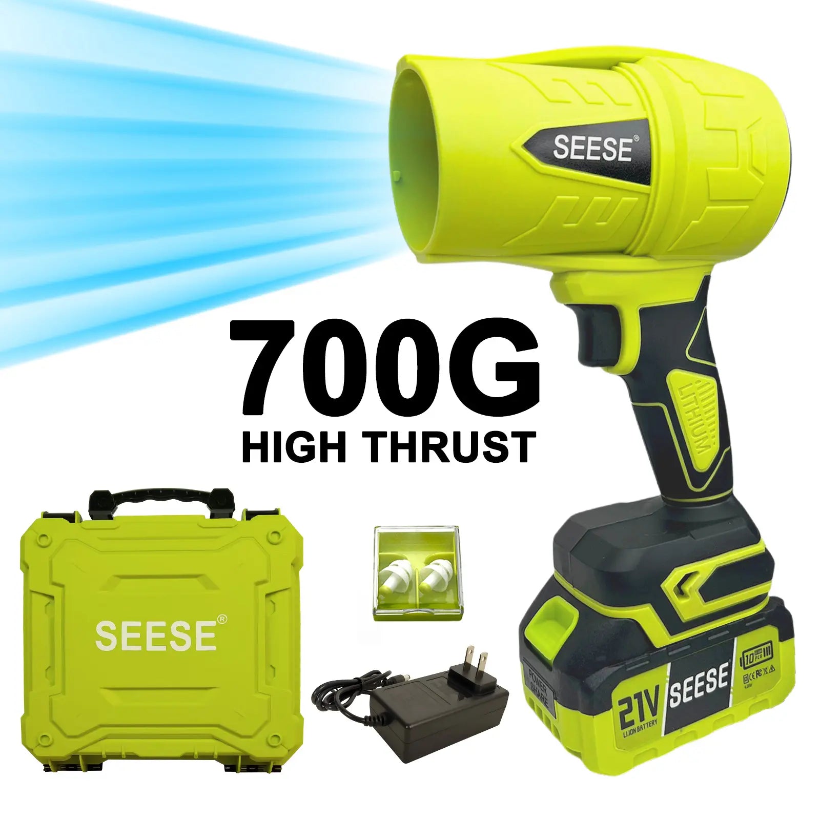 【Fathersdaygift】Seese Cordless Leaf Blower Violent Turbofan,Brushlesspure Copper Motor Jet Fan with Battery,Cordlessturbo Super Power Air Duster, Car Drying after Wash, Snowremoval Fathersdaygift