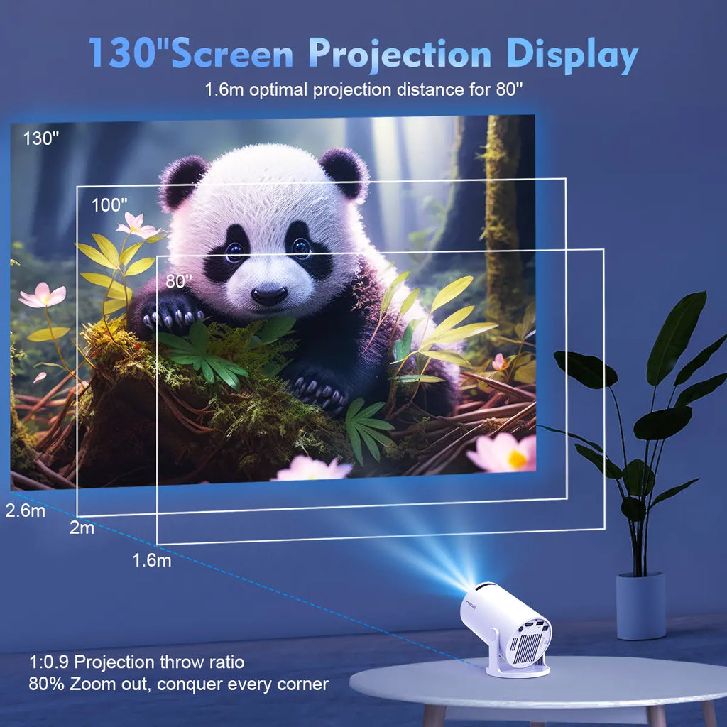 [US Warehouse] Magcubic Hy300Pro Projector 290ANSI Android 14.0 Dual Wifi6 8K 4K Decode Auto Keystone Correction Wireless BT5.4 130"Screen 1280*720P Built-In Speaker Allwinner H726 180° Rotatable Mini Portable Home Cinema Outdoor Audio Summervibes Gift