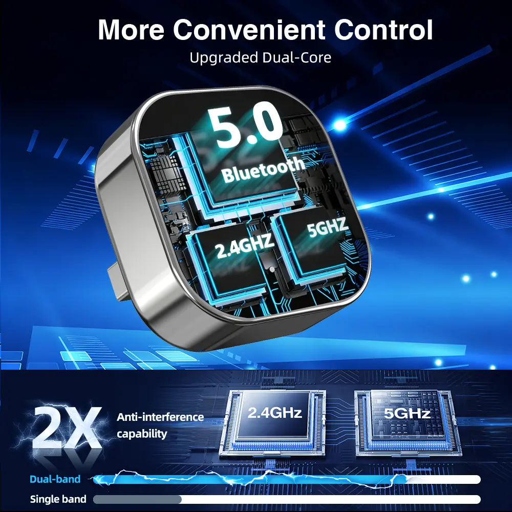 2026 New Upgraded Wireless Carplay Adapter for Iphone/Android – Mini Size, Dual-Band 2.4G/5G, Bluetooth 5.0, Instant Connection & Hands-Free Calling