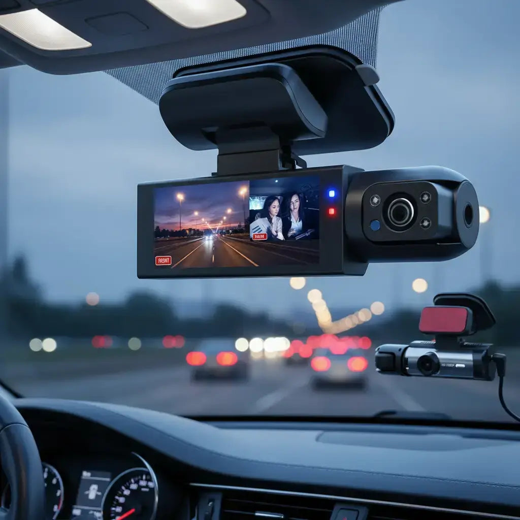 High-Definition Front and Rear Dual-Lens Car-Mounted Driving Recorder with 3.16-Inch IPS High-Definition Screen Car Dash Camera Front Rear Dashcam HD Driving Recorder Automotive Driving Recorder Automotive Video Recorder