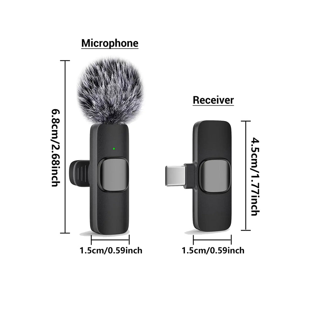 Wireless Mini Lavalier Microphone for Iphone, Ipad & Android, Noise-Cancelling Plug & Play Lapel Mic for Lightning, Usb-Rechargeable Microphone for Short-Video Platforms, Video Recording, Vlogs & Live Streaming, Noise Reduction Mic