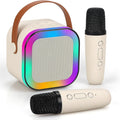 Mini Karaoke Machine with Microphone Sound System, Portable Karaoke Machine with 2 Wireless Microphones, Birthday Gifts for Girls and Children Aged 4-12, Family Gatherings,Tiktokshopbacktoschool