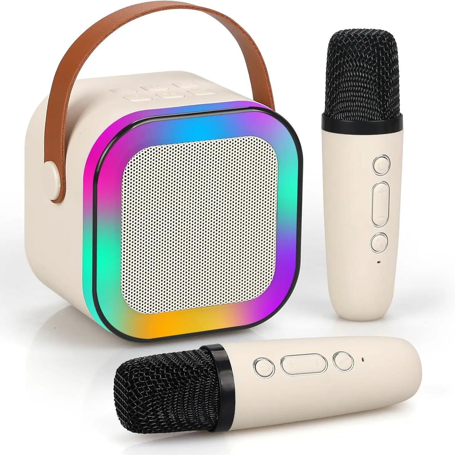 Mini Karaoke Machine with Microphone Sound System, Portable Karaoke Machine with 2 Wireless Microphones, Birthday Gifts for Girls and Children Aged 4-12, Family Gatherings,Tiktokshopbacktoschool