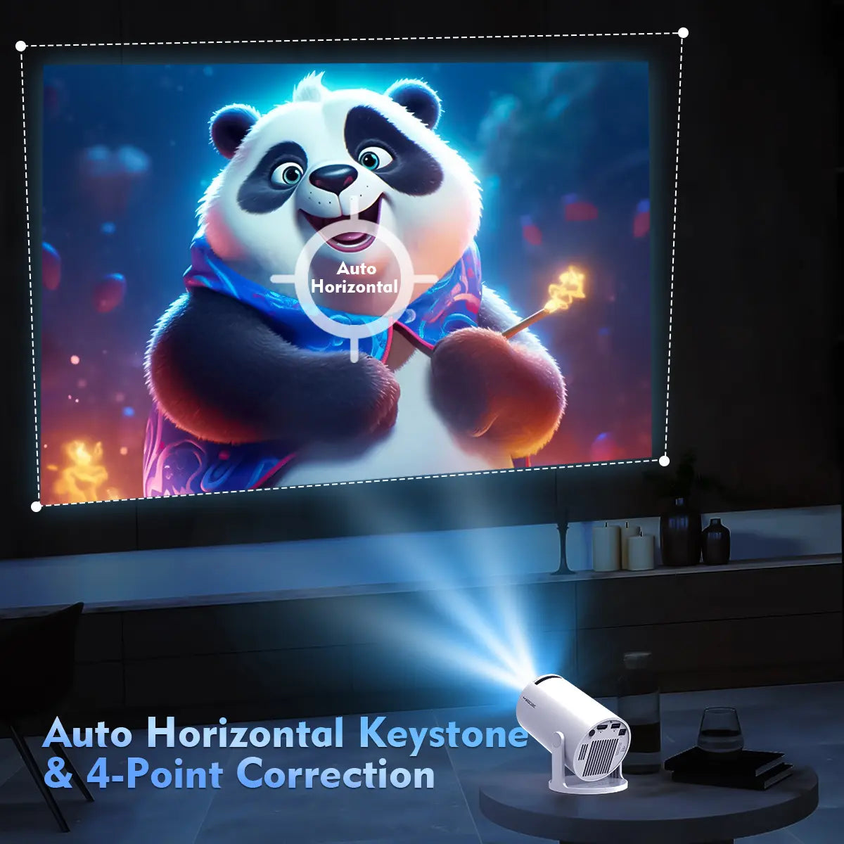 [US Warehouse] Magcubic Hy300Pro Projector 290ANSI Android 14.0 Dual Wifi6 8K 4K Decode Auto Keystone Correction Wireless BT5.4 130"Screen 1280*720P Built-In Speaker Allwinner H726 180° Rotatable Mini Portable Home Cinema Outdoor Audio Summervibes Gift