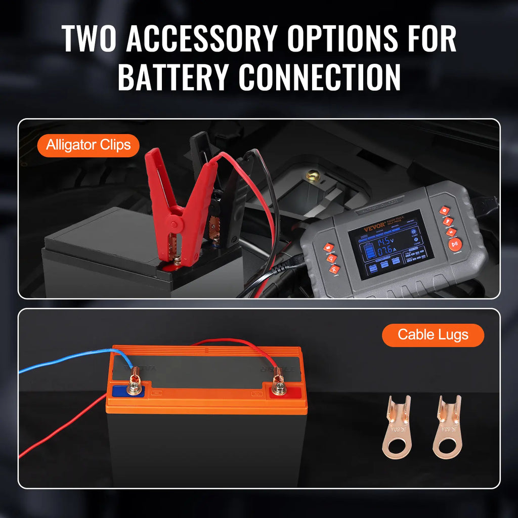 【Fathersdaygift】Vevor Smart Battery Charger 35-Amplithium Lifepo4 Lead-Acid (AGM / Gel / SLA) Car Battery Charger with LCD Displaytrickle Charger Maintainer Desulfator for Boat Motorcycle Lawn Mower Deep Cycle