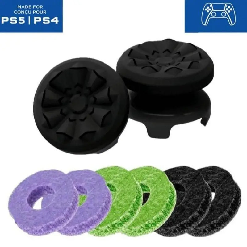 Precision Rings Thumbsticks Aim Boost Kit for Playstation 5 (PS5) Controllers Accessories | Purple-Black Thumbsticks | Silicione Rubber 6 Pcs Precision Rings Joystick Ps5 Joystick Fps Thumbsticks Player Controller