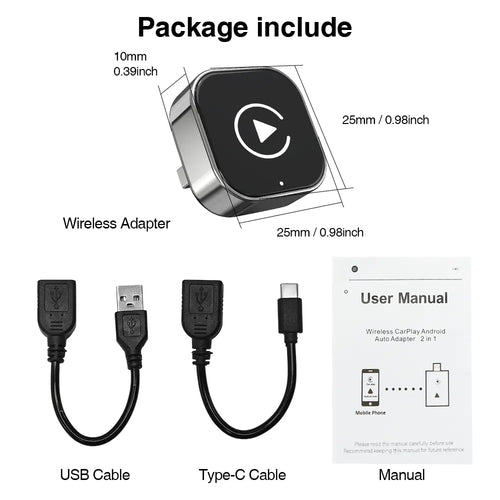 2026 New Upgraded Wireless Carplay Adapter for Iphone/Android – Mini Size, Dual-Band 2.4G/5G, Bluetooth 5.0, Instant Connection & Hands-Free Calling