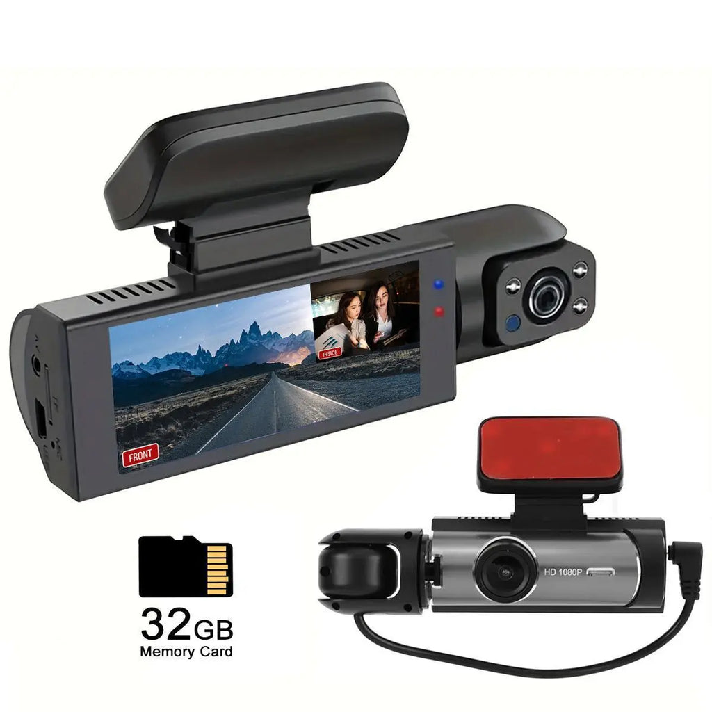 High-Definition Front and Rear Dual-Lens Car-Mounted Driving Recorder with 3.16-Inch IPS High-Definition Screen Car Dash Camera Front Rear Dashcam HD Driving Recorder Automotive Driving Recorder Automotive Video Recorder