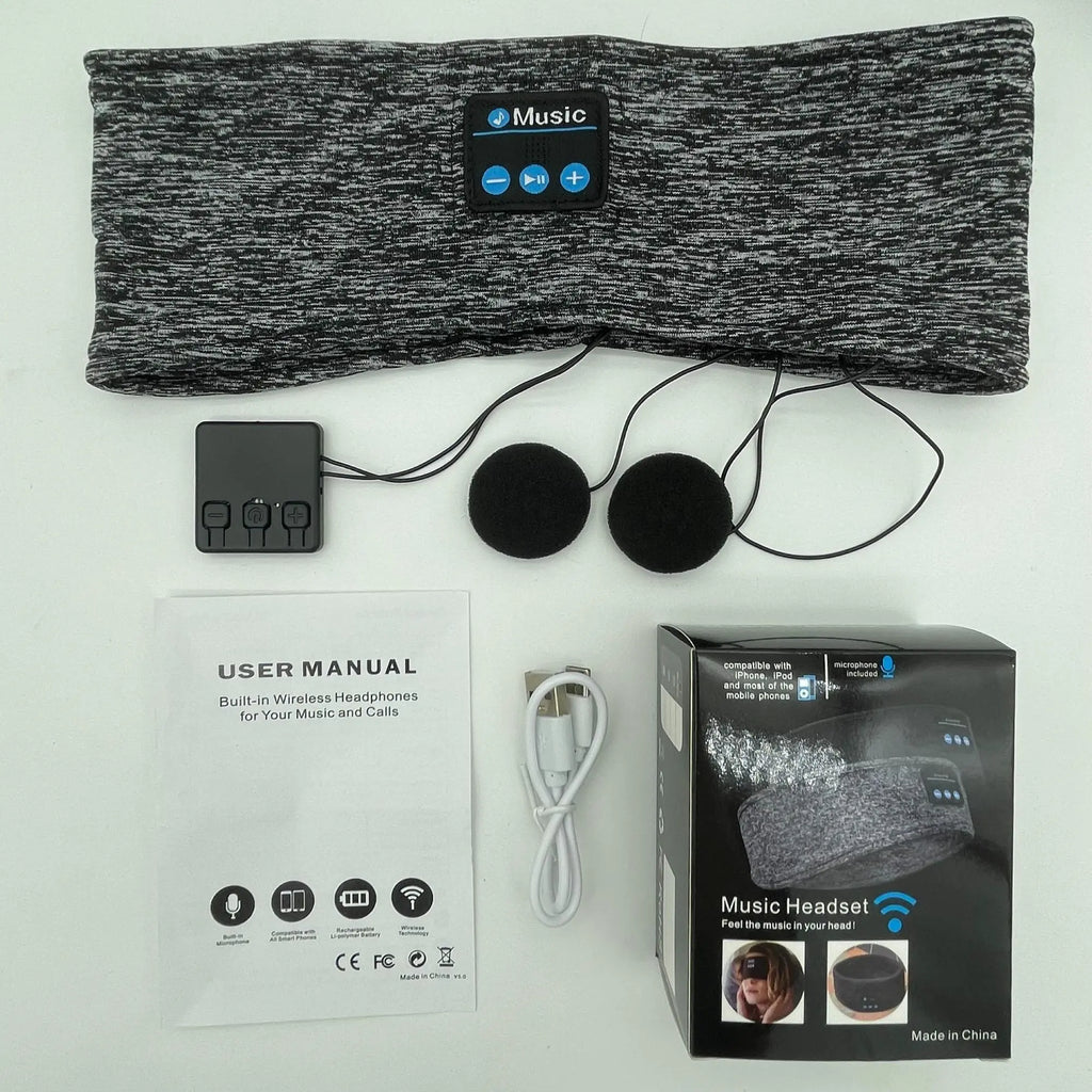 Breathable Wireless Sleep Headphone, Sports Headband Wireless Music Headphones with Comfortable Elastic Design, Universal Hi-Fi Sound Quality Sleep Headphone, Wireless Audio Headphones #GLOBAL PICKS