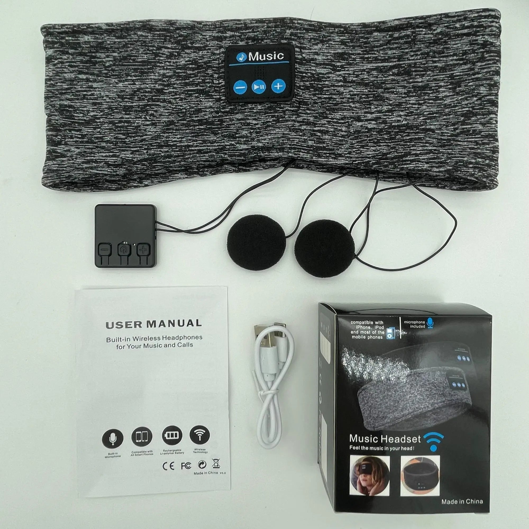 Breathable Wireless Sleep Headphone, Sports Headband Wireless Music Headphones with Comfortable Elastic Design, Universal Hi-Fi Sound Quality Sleep Headphone, Wireless Audio Headphones #GLOBAL PICKS
