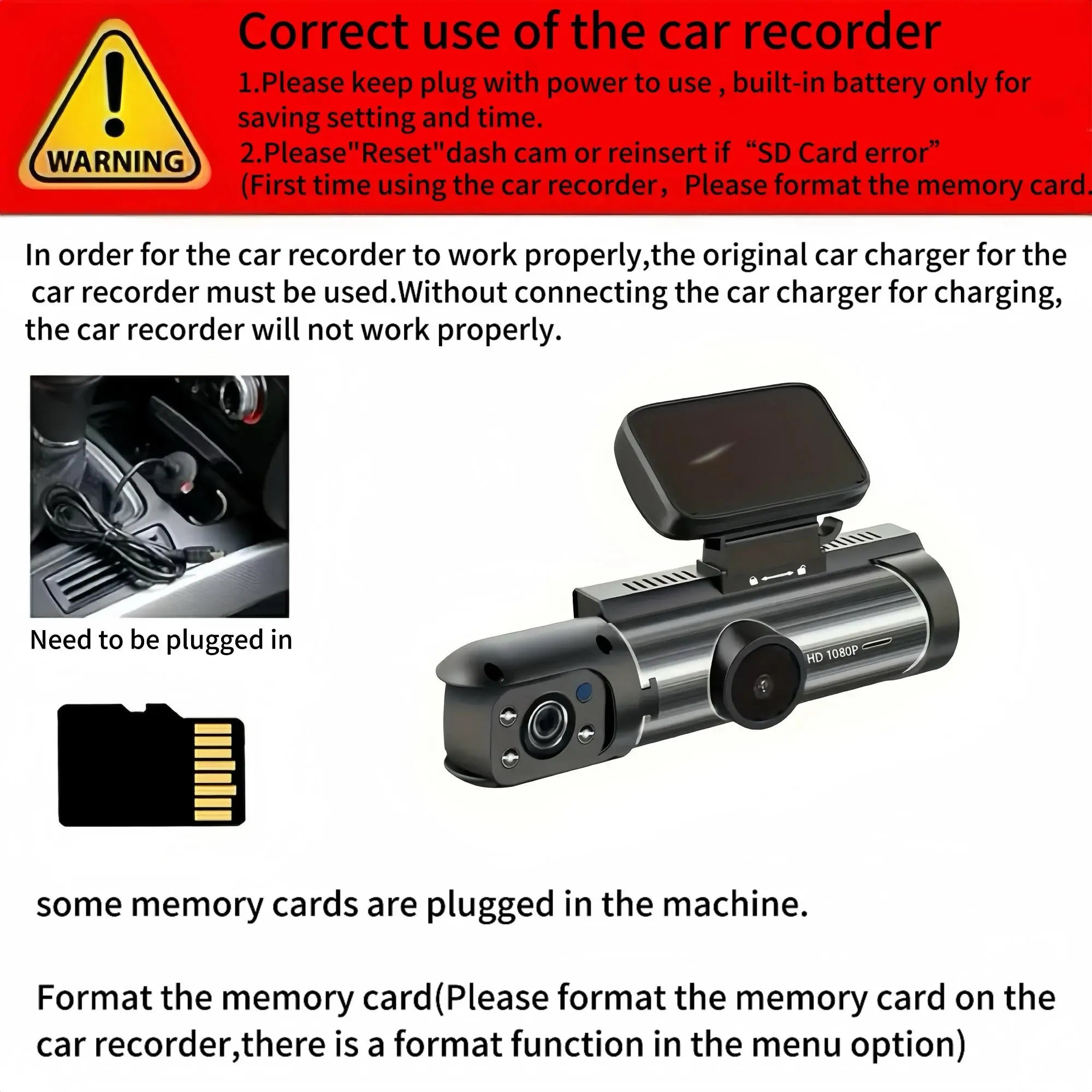 High-Definition Front and Rear Dual-Lens Car-Mounted Driving Recorder with 3.16-Inch IPS High-Definition Screen Car Dash Camera Front Rear Dashcam HD Driving Recorder Automotive Driving Recorder Automotive Video Recorder