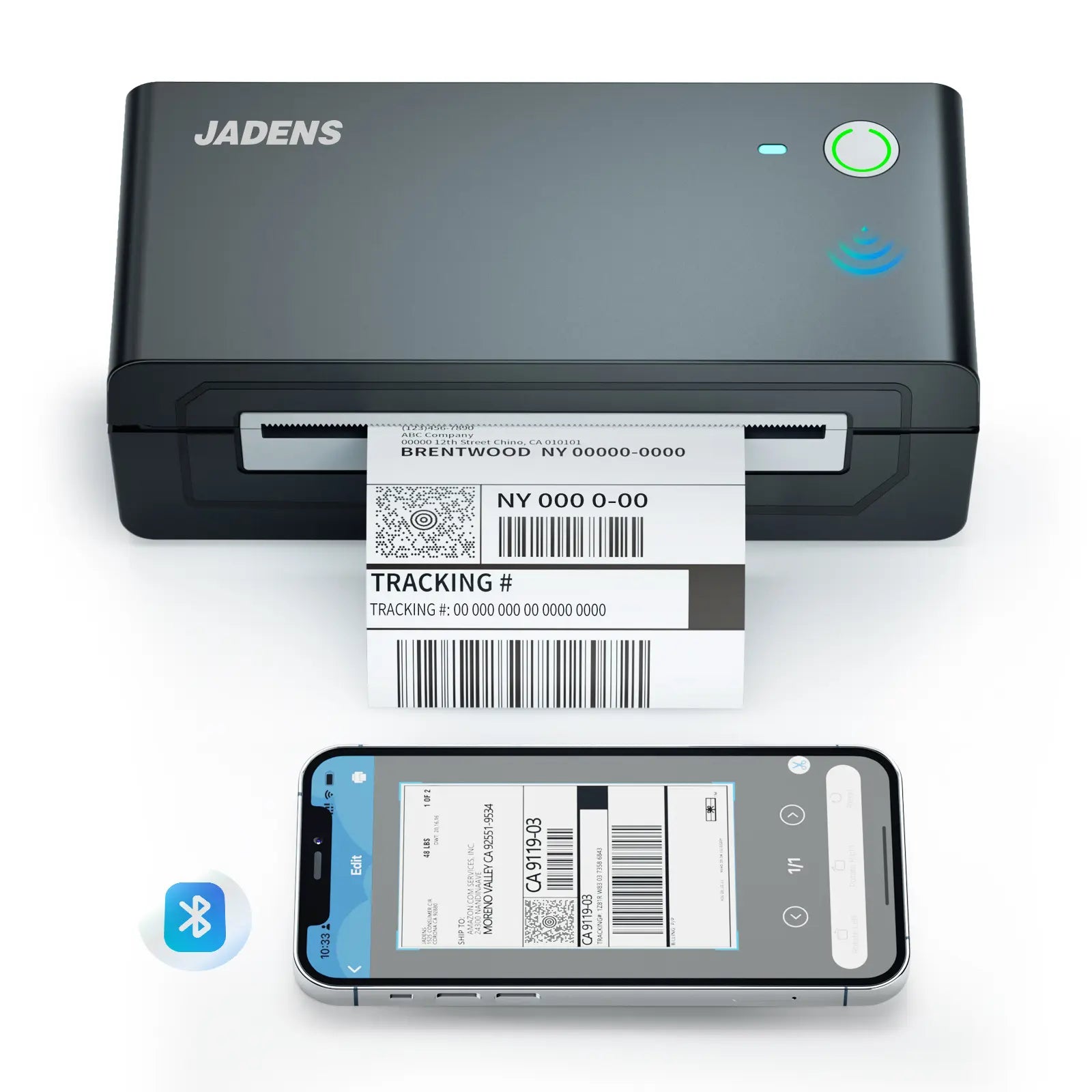JADENS Shipping Label Printer,Bluetooth Wireless Thermal Label Printer, Compatible with Ios, Android, Windows, Mac, Chromebook, Widely Used for Etsy, Ebay, Shopify, Usps-Summervibes