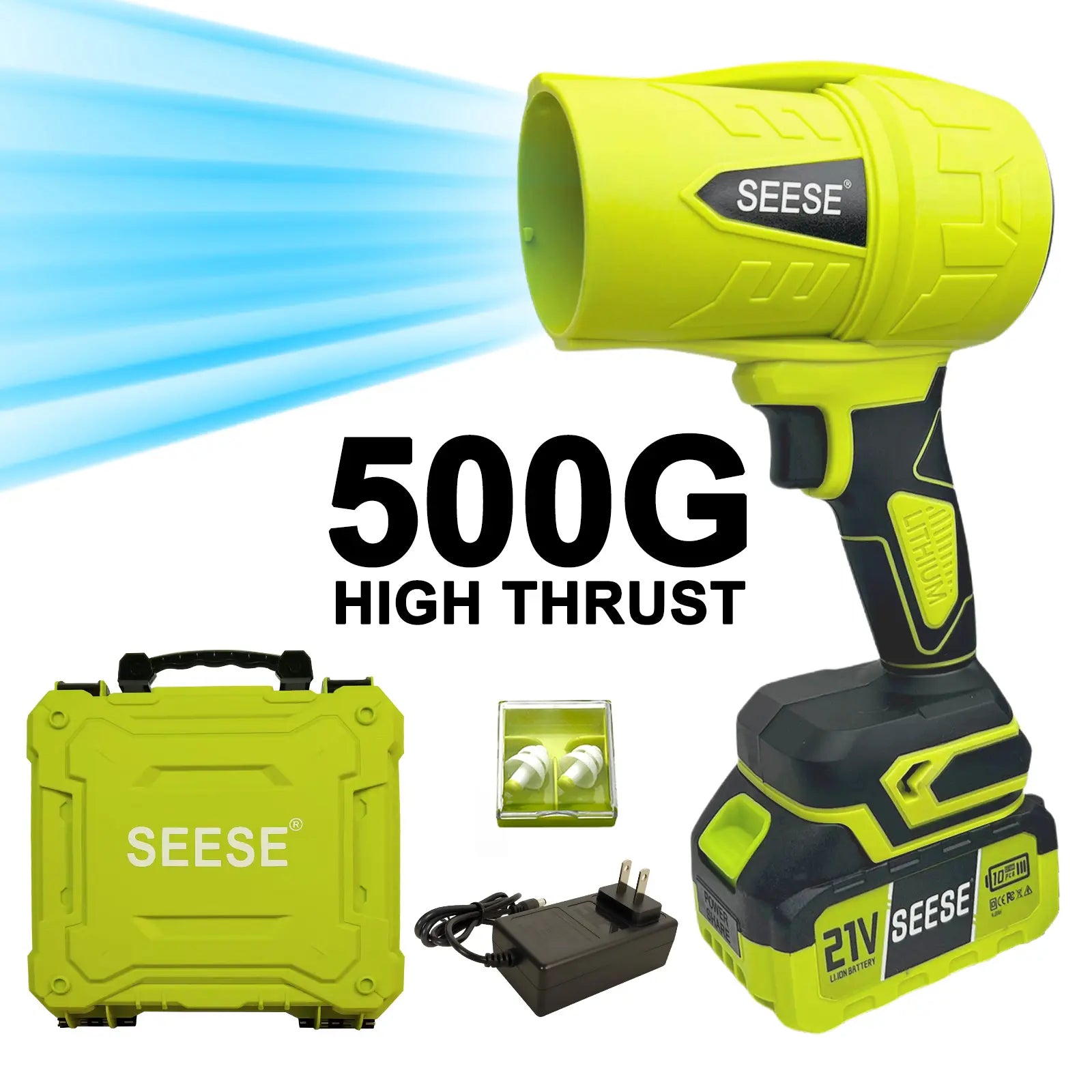【Fathersdaygift】Seese Cordless Leaf Blower Violent Turbofan,Brushlesspure Copper Motor Jet Fan with Battery,Cordlessturbo Super Power Air Duster, Car Drying after Wash, Snowremoval Fathersdaygift