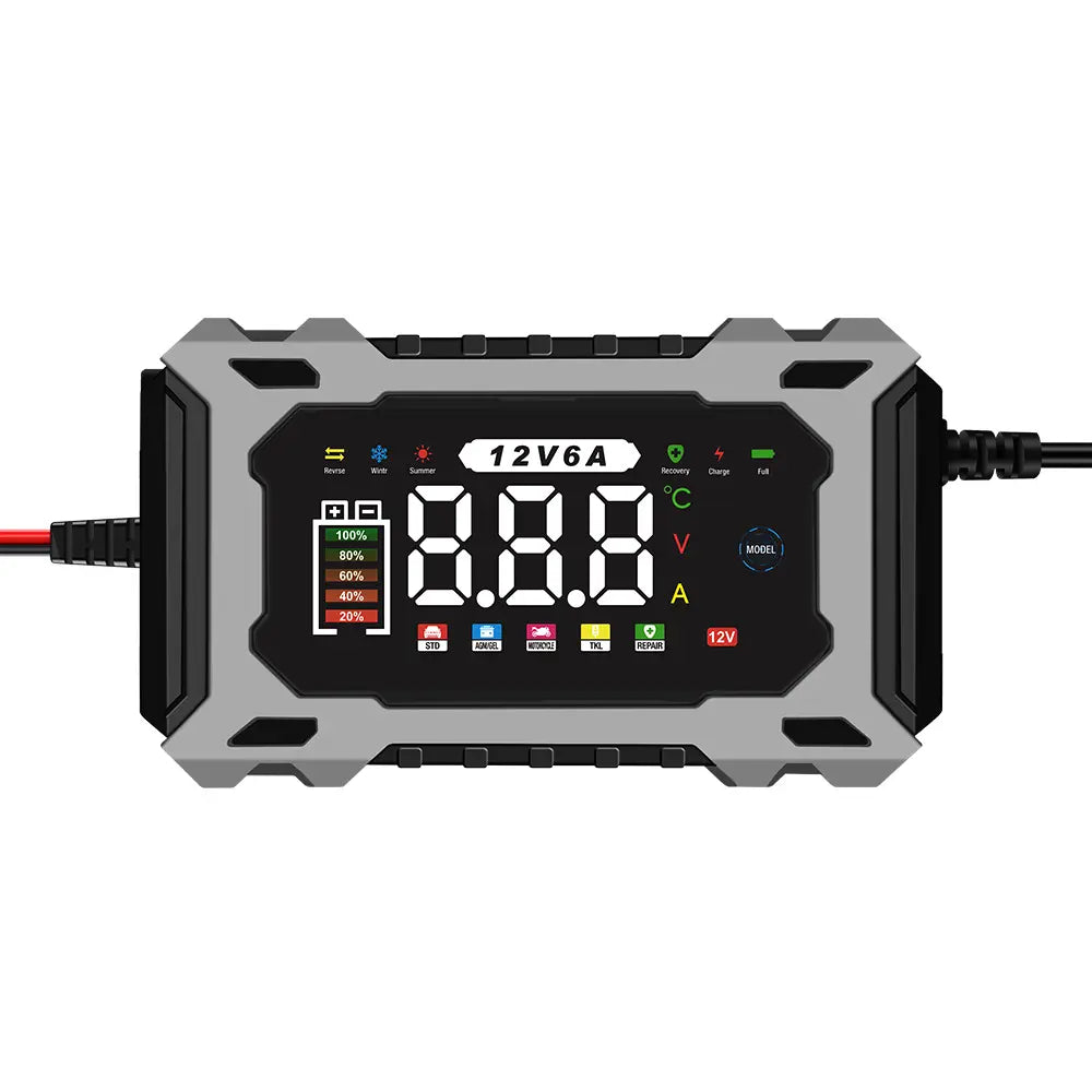 12V/24V Smart Battery Charger, Maintainer & Trickle Charger for Lifepo4, Lead Acid Batteries for Motorcycle Car Truck Lawnmower Boat Car Battery Charger, Automatically Stops When Fully Charged