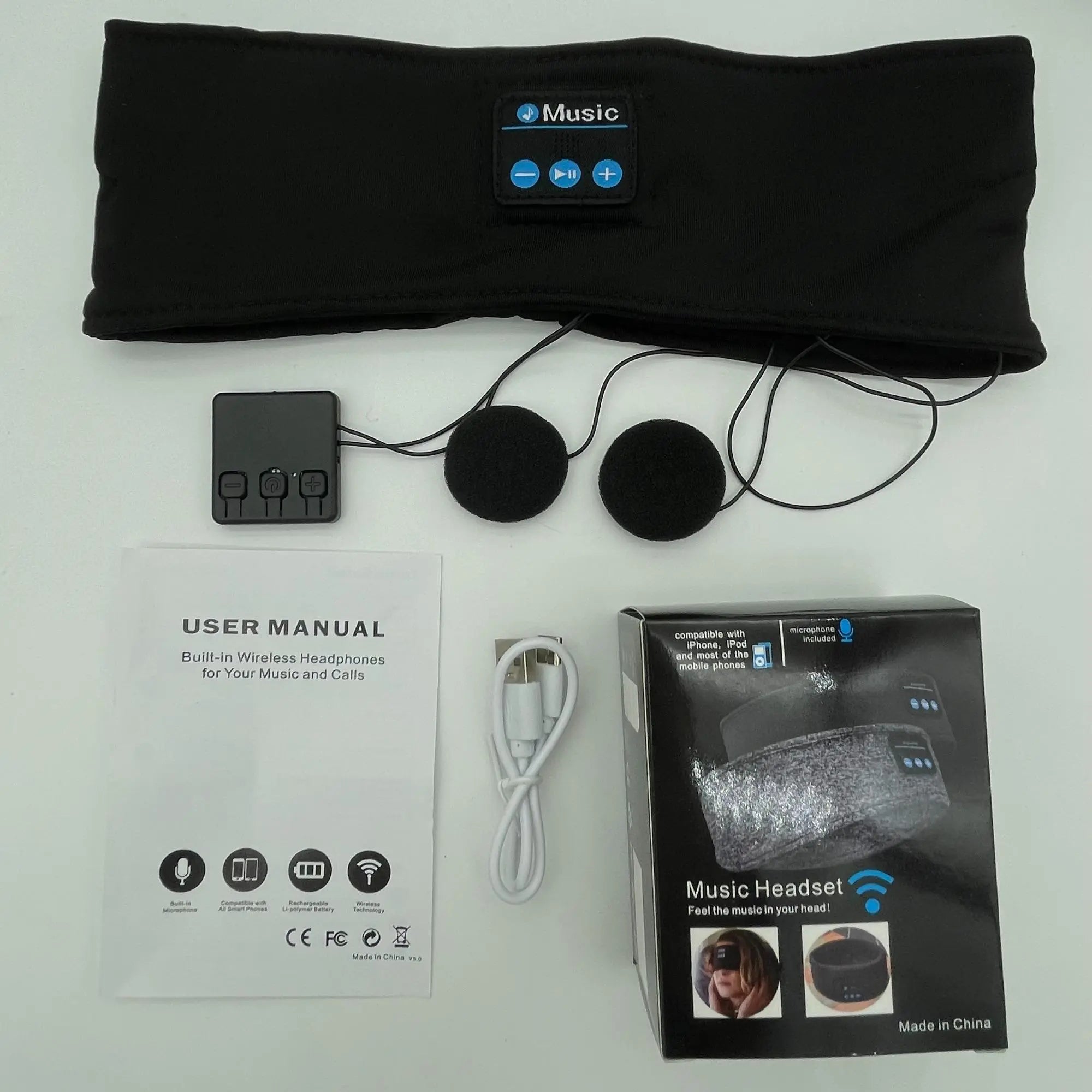 Breathable Wireless Sleep Headphone, Sports Headband Wireless Music Headphones with Comfortable Elastic Design, Universal Hi-Fi Sound Quality Sleep Headphone, Wireless Audio Headphones #GLOBAL PICKS