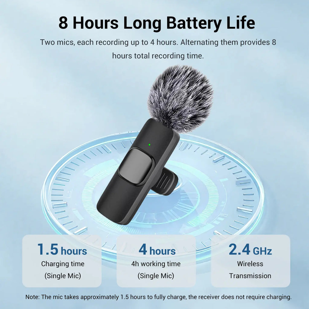 Wireless Mini Lavalier Microphone for Iphone, Ipad & Android, Noise-Cancelling Plug & Play Lapel Mic for Lightning, Usb-Rechargeable Microphone for Short-Video Platforms, Video Recording, Vlogs & Live Streaming, Noise Reduction Mic