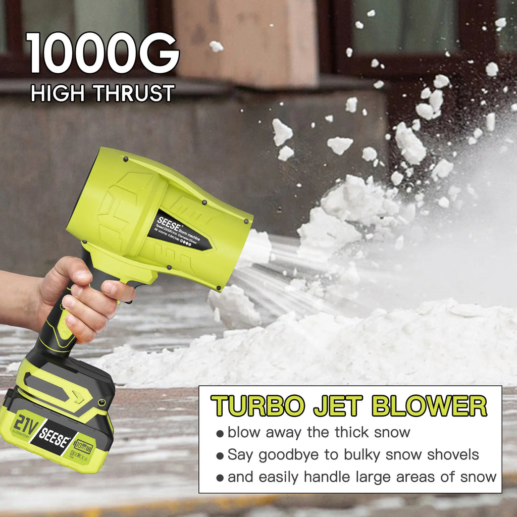 【Fathersdaygift】Seese Cordless Leaf Blower Violent Turbofan,Brushlesspure Copper Motor Jet Fan with Battery,Cordlessturbo Super Power Air Duster, Car Drying after Wash, Snowremoval Fathersdaygift