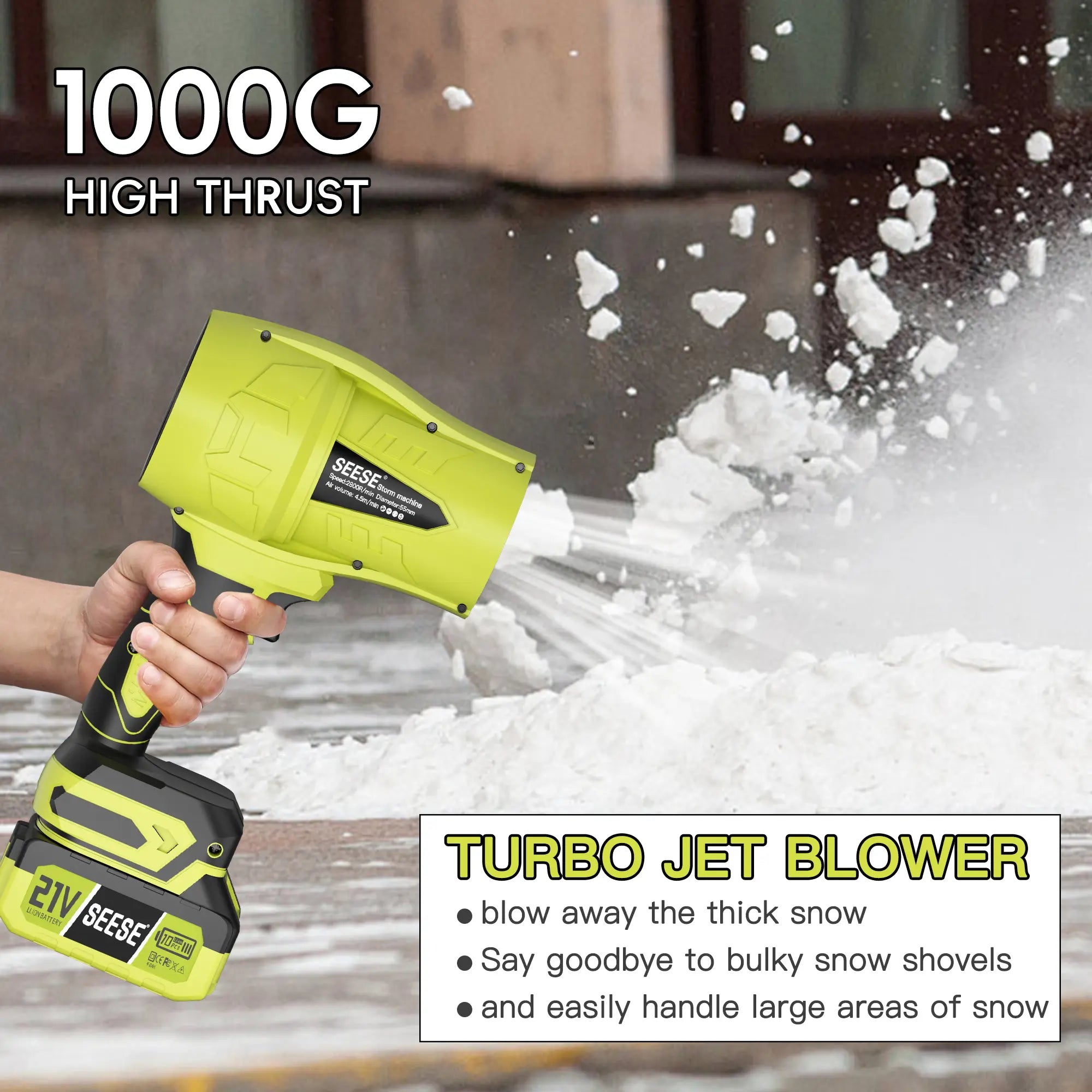【Fathersdaygift】Seese Cordless Leaf Blower Violent Turbofan,Brushlesspure Copper Motor Jet Fan with Battery,Cordlessturbo Super Power Air Duster, Car Drying after Wash, Snowremoval Fathersdaygift