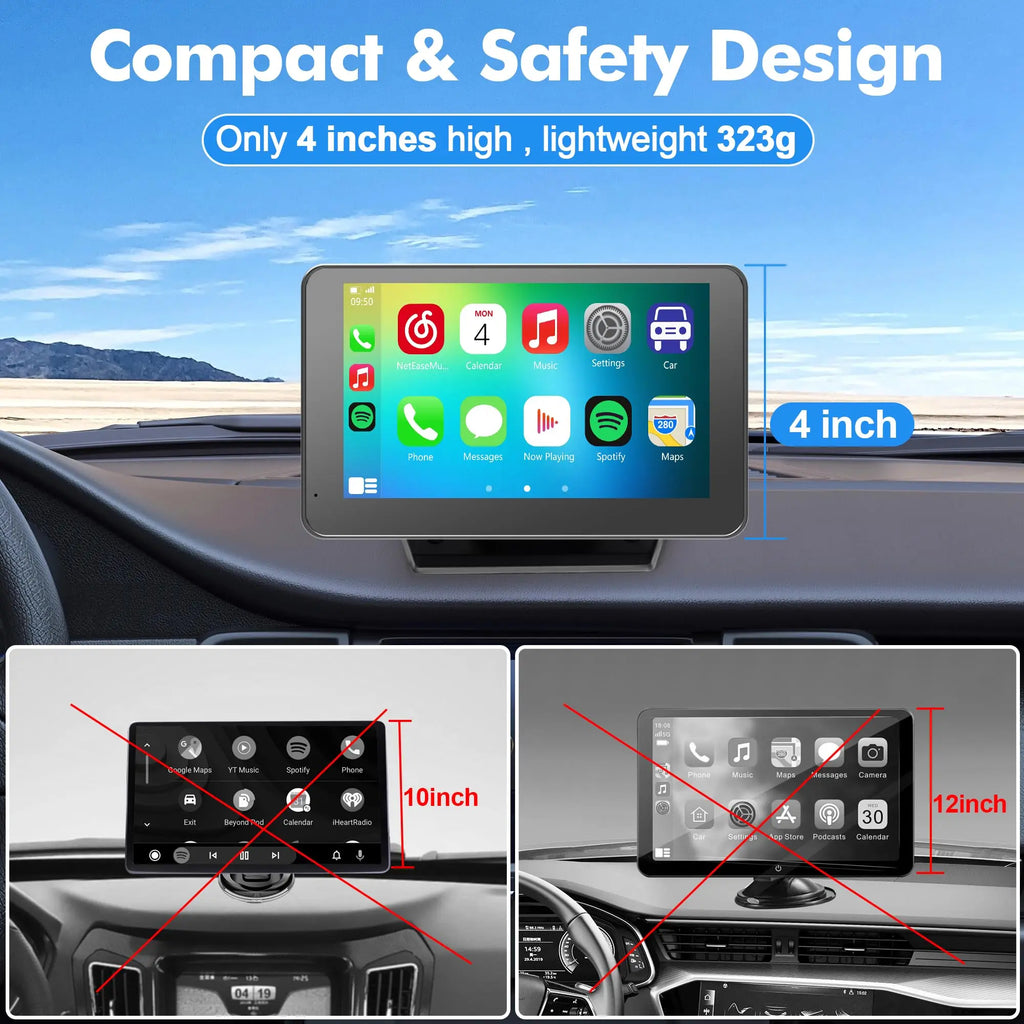 【PASLDA】2026 Fathersdaygift-Upgraded Wireless Carplay Screen for Andriod & Iphone : the Ultimate Portable Car Play Adapter for Seamless In-Car Entertainment