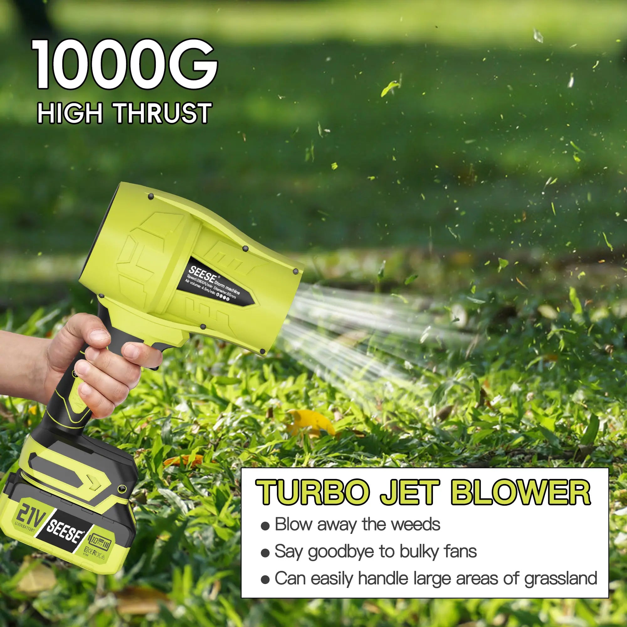【Fathersdaygift】Seese Cordless Leaf Blower Violent Turbofan,Brushlesspure Copper Motor Jet Fan with Battery,Cordlessturbo Super Power Air Duster, Car Drying after Wash, Snowremoval Fathersdaygift