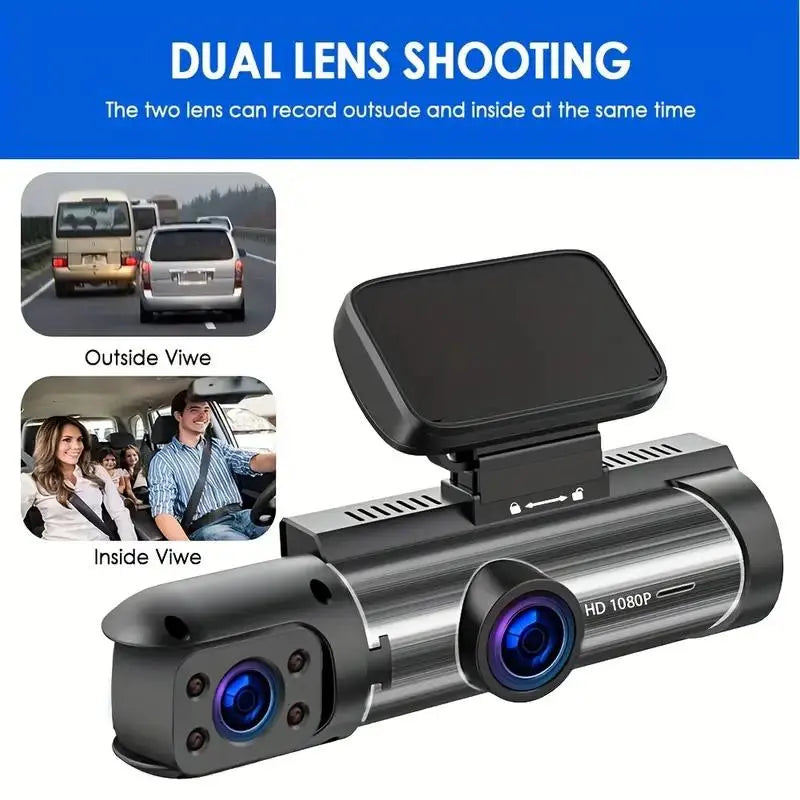 High-Definition Front and Rear Dual-Lens Car-Mounted Driving Recorder with 3.16-Inch IPS High-Definition Screen Car Dash Camera Front Rear Dashcam HD Driving Recorder Automotive Driving Recorder Automotive Video Recorder