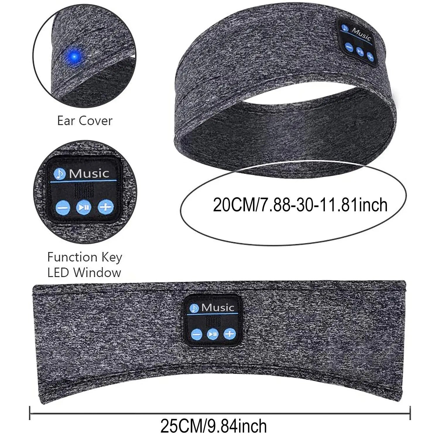 Breathable Wireless Sleep Headphone, Sports Headband Wireless Music Headphones with Comfortable Elastic Design, Universal Hi-Fi Sound Quality Sleep Headphone, Wireless Audio Headphones #GLOBAL PICKS