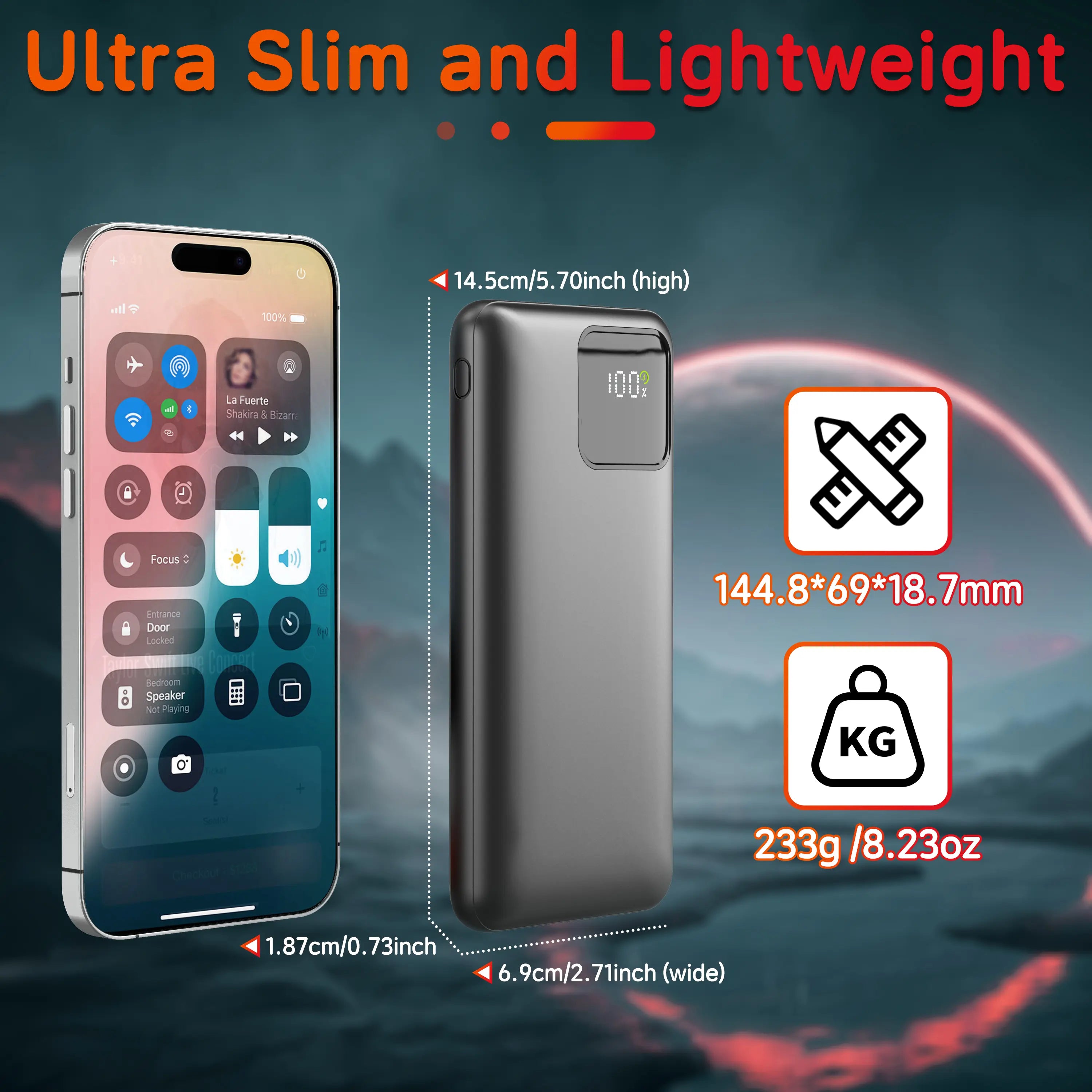 Portable Charger with Built-In Cables, 22.5W Fast Charging, 10000Mah Slim Power Bank for Iphone, Samsung, Google Pixel, LG, Moto, Ipad, USB-C & Micro USB Devices
